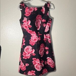 Kate Spade Black and Pink Floral Mini Dress size 0